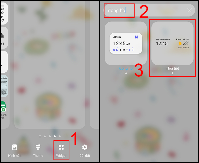 Tìm kiếm Widget Thời tiết